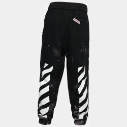 Off-White Black Galaxy Brushed Printed Cotton Sweatpants L Off