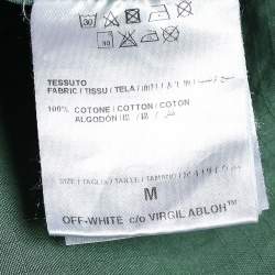 Off-White Olive Green Camouflage Arrow Printed Cotton Button Front Jacket M  