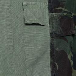 Off-White Olive Green Camouflage Arrow Printed Cotton Button Front Jacket M  