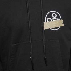 Pre Owned Off-White Black Cotton Logo Arrows Printed Hoodie S