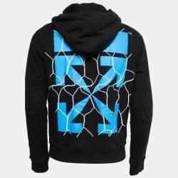 Pre Owned Off-White Black Fence Arrows Printed Cotton Hoodie S