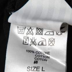 Pre Owned Off-White Black Cotton Eagle Embroidered Short Sleeve T-Shirt L