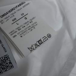 مملوكة مسبقًا قميص أوف وايت قطن أبيض طبعة موناليزا هوليداي مقاس كبير