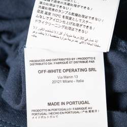 Pre Owned Off-White Blue Printed Cotton Short Sleeve T-Shirt S