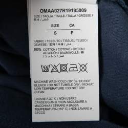 Pre Owned Off-White Blue Printed Cotton Short Sleeve T-Shirt S