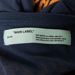 Pre Owned Off-White Blue Printed Cotton Short Sleeve T-Shirt S