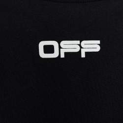 Pre Owned Off-White Black Cotton Jersey Airport Signage Print T-Shirt M
