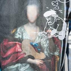 Pre Owned Off-White Blue Printed Checked Flannel Shirt M