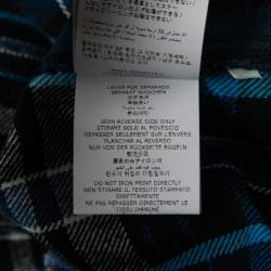Pre Owned Off-White Blue Printed Checked Flannel Shirt M