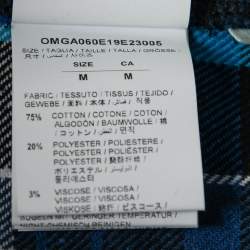 Pre Owned Off-White Blue Printed Checked Flannel Shirt M