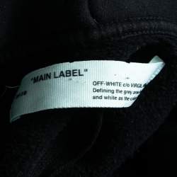 Pre Owned Off-White Black Cotton Blurred Logo Printed Long Sleeve Hoodie M