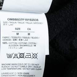 Pre Owned Off-White Black Cotton Blurred Logo Printed Long Sleeve Hoodie M