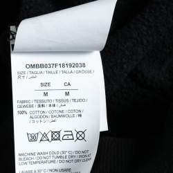 Pre Owned Off-White Black Cotton Blurred Logo Printed Long Sleeve Hoodie M