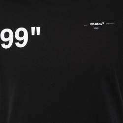 Pre Owned Off-White Black Impressionism Print Cotton Crewneck T-Shirt S  