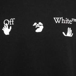 Pre Owned Off-White Black Logo Print Cotton T-Shirt 2XL