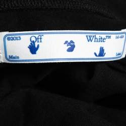Pre Owned Off-White Black Logo Print Cotton T-Shirt 2XL