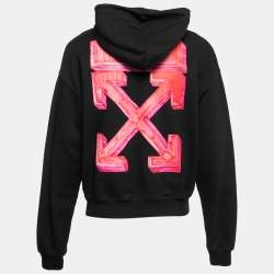 مملوكة مسبقًا Off-White Black Logo Printed Cotton Hoodie S