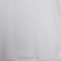 Pre Owned Off-White White Cotton Knit Logo Print Hoodie S