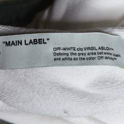 Pre Owned Off-White White Cotton Knit Logo Print Hoodie S