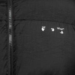 Off-White Black Synthetic Logo Print Down Puffer Jacket XS