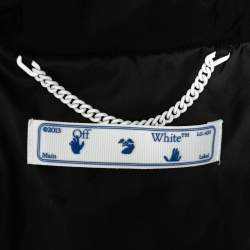Off-White Black Synthetic Logo Print Down Puffer Jacket XS