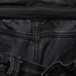 Off-White Black Distressed Denim Logo Print Jeans M Waist 32"