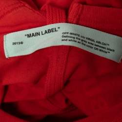 Off-White Red Business Casual Print Cotton T-Shirt S