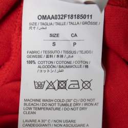 Off-White Red Business Casual Print Cotton T-Shirt S
