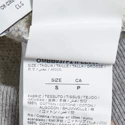 Off-White Grey Cotton Logo Print Hooded Sweatshirt S