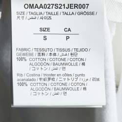 Pre Owned Off White White Inkblot Logo Printed Cotton Crewneck T-Shirt S