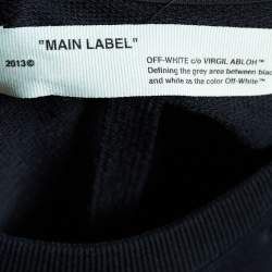 Off-White Black Mona Lisa Printed Cotton Knit Crewneck Sweatshirt S