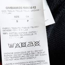 Off-White Black Mona Lisa Printed Cotton Knit Crewneck Sweatshirt S