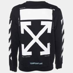 Off-White Black Mona Lisa Printed Cotton Knit Crewneck Sweatshirt S