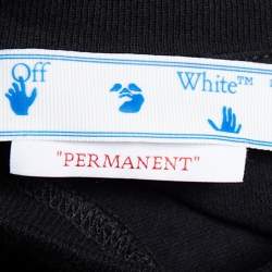 Pre Owned Off-White Black Logo Embroidered Cotton Knit T-Shirt S