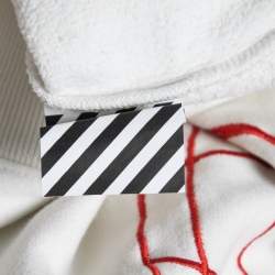 Off-White Bone White Clover Leaf Print Hooded Sweatshirt S