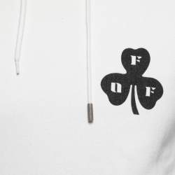 Off-White Bone White Clover Leaf Print Hooded Sweatshirt S
