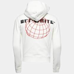 Off-White Bone White Clover Leaf Print Hooded Sweatshirt S