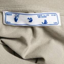 Off-White Grey Cotton Off Print T-Shirt S