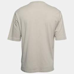 Off-White Grey Cotton Off Print T-Shirt S