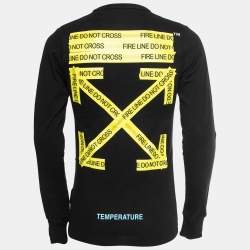 Off-White Black Printed Cotton Long Sleeve T-Shirt XXS