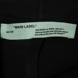 Off-White Black Jersey Cotton Do not Cross Line Print Hoodie S