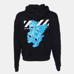 Off-White Black Skull Printed Cotton Knit Hoodie S