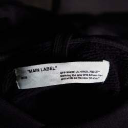 Off-White Black Skull Printed Cotton Knit Hoodie S