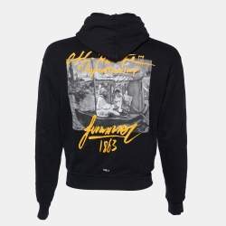 Off-White Black "99" Impressionism Printed Cototn Knit Hoodie XXS