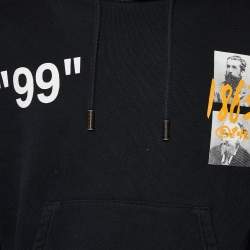Off-White Black "99" Impressionism Printed Cototn Knit Hoodie XXS