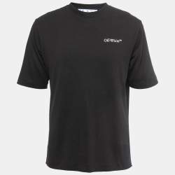 Pre Owned Off-White Black Caravaggio Crowning Cotton Crew Neck T-Shirt S