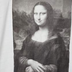 Pre Owned Off-White White Monalisa Printed Cotton Knit Oversized T-Shirt XL