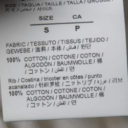 Pre Owned Off-White White Logo Print Cotton Oversized Crew Neck T-Shirt S