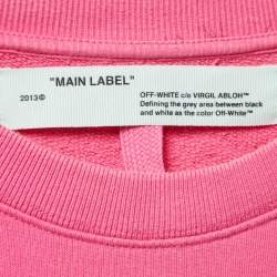 Off-White Pink Impressionism Print Cotton Crew Neck Sweatshirt L