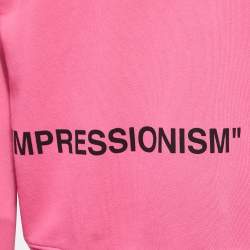 Off-White Pink Impressionism Print Cotton Crew Neck Sweatshirt L